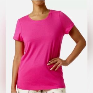 GAP scoop neck short sleeve fuchsia pink stretchy comfy soft top NEW size XL